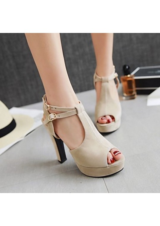 Women's Shoes Leatherette Stiletto Heel Peep Toe Sandals Wedding / Office & Career / Party