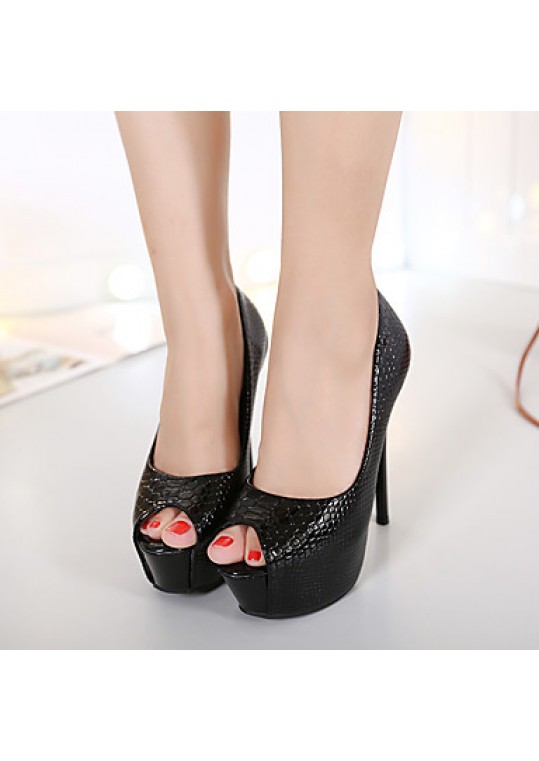 Women's Sandals Summer Sandals / Open Toe PU Dress Stiletto Heel Others Black / Red / White Others