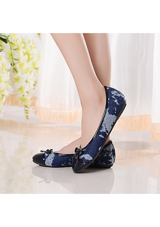 Women's Shoes Fabric / Leatherette Flat Heel Comfort / Round Toe / Closed Toe Loafers Casual Blue