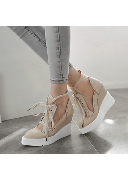 Women's Shoes Wedge Heel Pointed Toe Fashion Sneakers with Lace-up Casual More Colors available