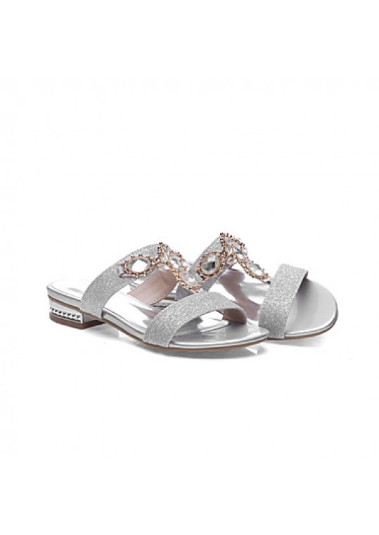 Women's Shoes Low Heel Round Toe Sandals Dress / Casual Silver / Gold