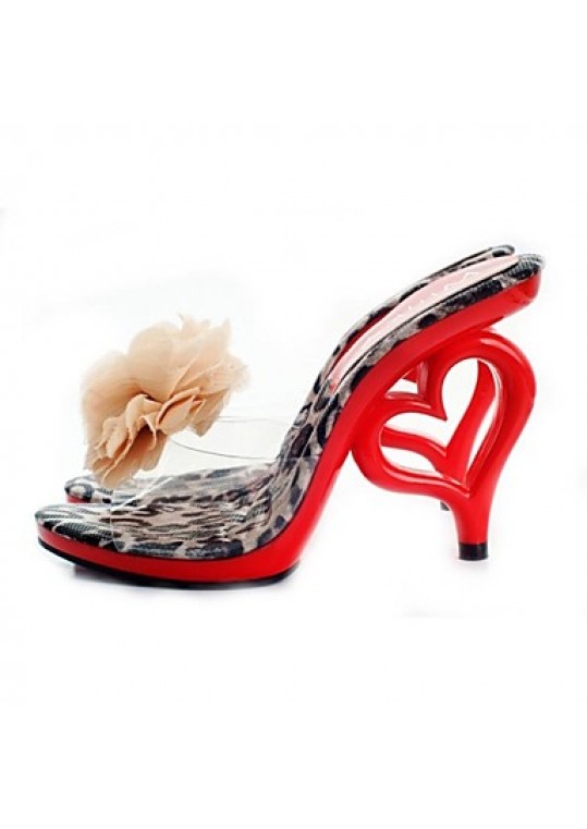 Women's Summer / Fall Heels Leatherette Party & Evening Stiletto Heel Flower Black / Pink / Red