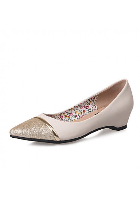 Women's Shoes GlitterLeatherette Flat Heel WedgesPointed Toe Flats Wedding Dress More Colors Available