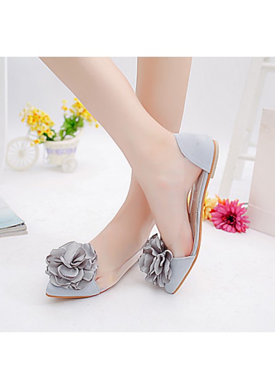 Women's Flats Spring / Fall Ballerina / Pointed Toe Leatherette Outdoor / Office & Career / Casual Flat Heel Applique