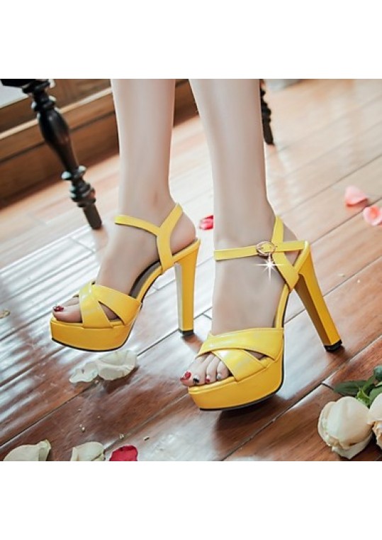 Women's Shoes Leatherette Stiletto Heel Peep Toe Sandals Wedding / Office & Career / Party