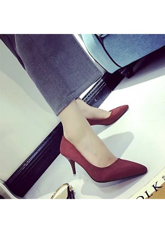 Women's Heels Fall Heels / Pointed Toe Suede Casual Stiletto Heel Others Black / Green / Red / Gray / Camel Others