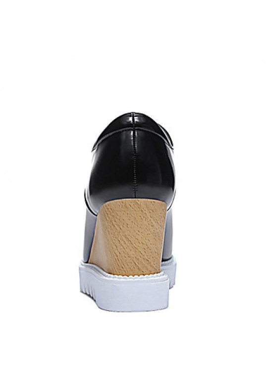 Women's Shoes Leatherette Wedge Heel Wedges Fashion Sneakers Office & Career / Dress / Casual Black / White