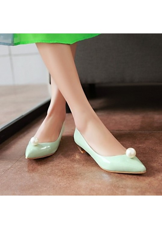 Women's Spring / Summer / Fall Pointed Toe Leatherette Outdoor / Office & Career / Casual Low Heel Pearl Green / Silver / Gray