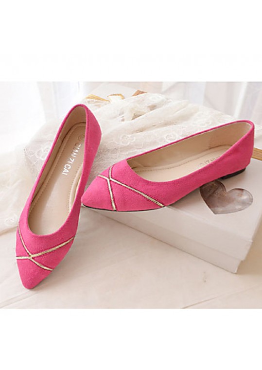 Women's Shoes Flat Heel Pointed Toe/Closed Toe Flats Casual Black/Blue/Pink