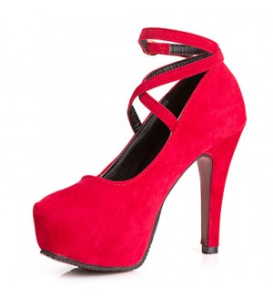 Women's Summer Heels Suede Dress Stiletto Heel Black / Blue / Red