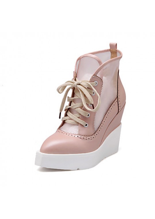 Women's Shoes Wedge Heel Pointed Toe Fashion Sneakers with Lace-up Casual More Colors available