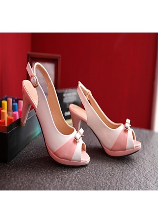 Women's Shoes Leatherette Stiletto Heel Peep Toe Sandals Wedding / Office & Career / Party