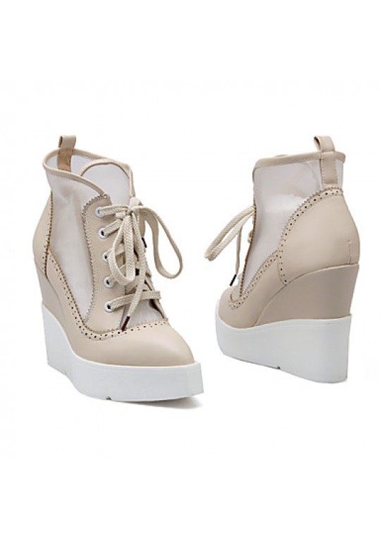 Women's Shoes Wedge Heel Pointed Toe Fashion Sneakers with Lace-up Casual More Colors available