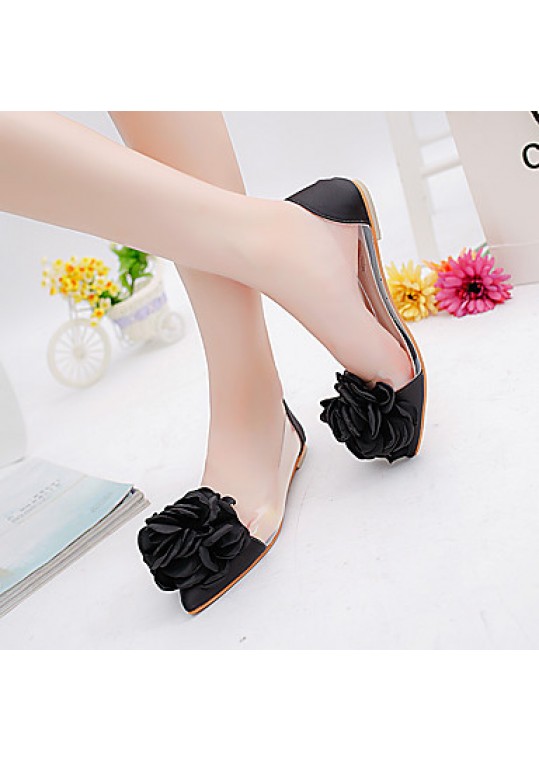 Women's Flats Spring / Fall Ballerina / Pointed Toe Leatherette Outdoor / Office & Career / Casual Flat Heel Applique