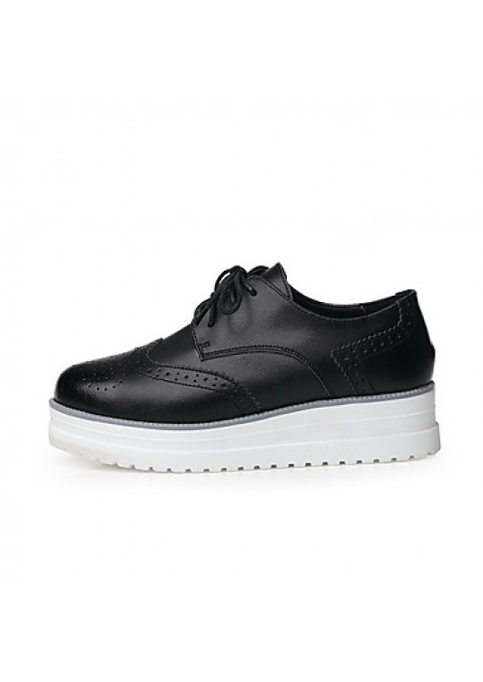 Women's Oxfords Spring / Summer / Fall / Winter Platform / Creepers Cowhide Outdoor / Office & Career /Black /