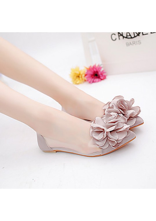 Women's Flats Spring / Fall Ballerina / Pointed Toe Leatherette Outdoor / Office & Career / Casual Flat Heel Applique