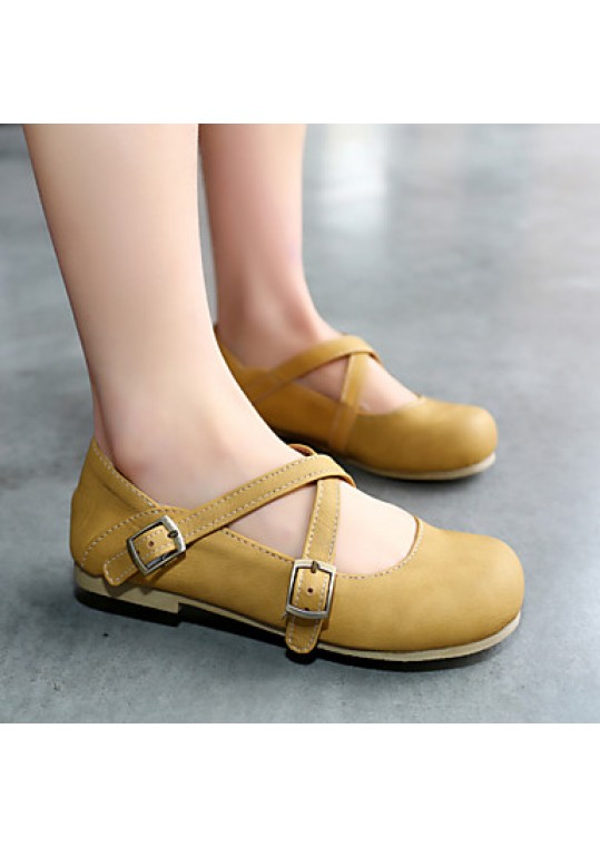 Women's Shoes Flat Heel Comfort / Round Toe Flats Dress / Casual Brown / Yellow / Khaki