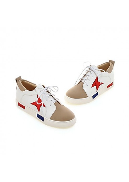 Women's Shoes Spring / Fall Wedges / Platform / Flats Flats Platform Lace-up Pink / Red / Silver/2-5