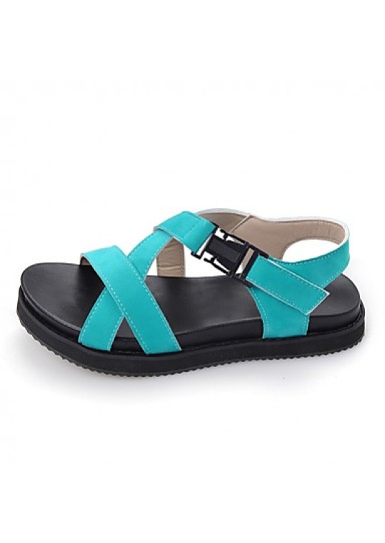 Women's Shoes Fleece Platform Gladiator Sandals Outdoor / Dress / Casual Black / Blue / Peach / Orange