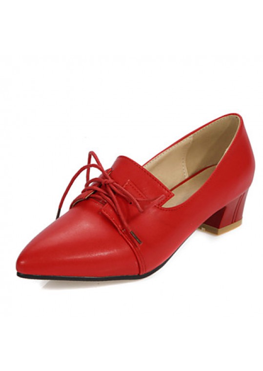 Women's Shoes Low Heels/Pointed Toe Heels/Oxfords Office & Career/Casual Black/Red/Silver/Gray