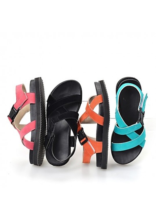 Women's Shoes Fleece Platform Gladiator Sandals Outdoor / Dress / Casual Black / Blue / Peach / Orange