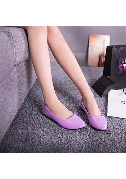 Women's Shoes Flat Heel Pointed Toe Flats Dress Black / Blue / Yellow / Pink / Purple / Red / White / Beige