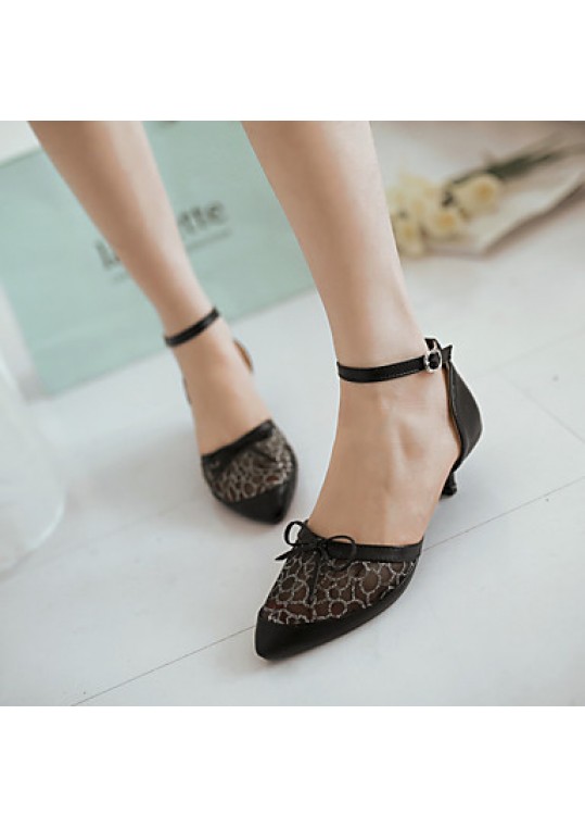 Women's Shoes PU / Lace Low Heel Heels / Two-Piece / Comfort / Pointed Toe Sandals / Heels Outdoor