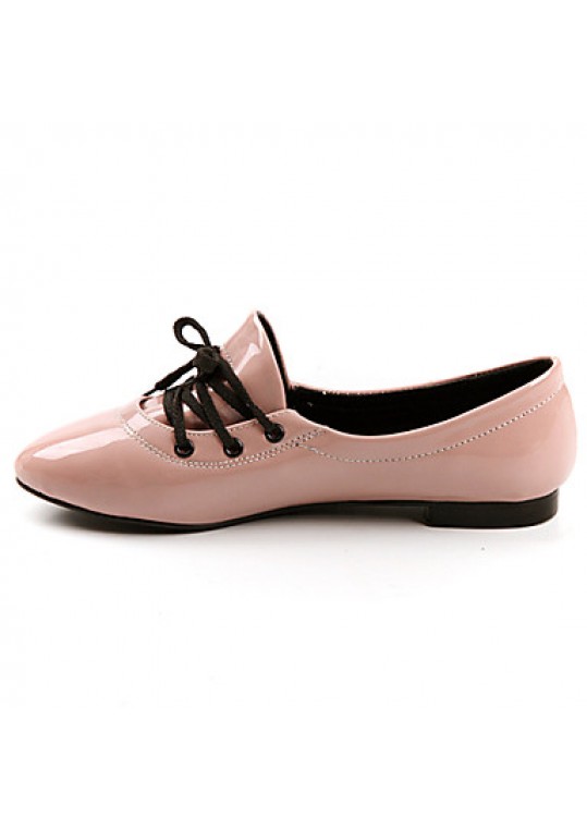 Women's / Girl's Spring / Summer / Fall / Winter Pointed Toe Patent Leather Outdoor / Dress / Casual Flat Heel Lace-upBlack / Pink /