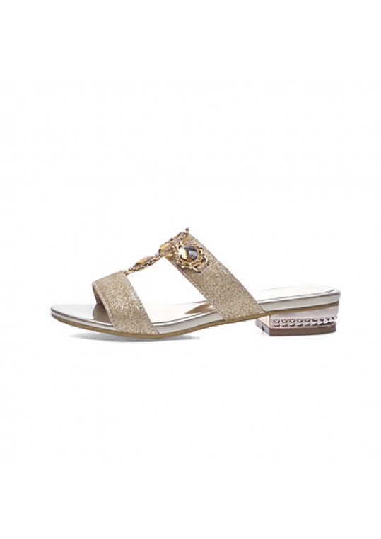 Women's Shoes Low Heel Round Toe Sandals Dress / Casual Silver / Gold