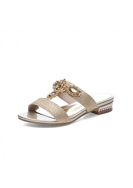 Women's Shoes Low Heel Round Toe Sandals Dress / Casual Silver / Gold