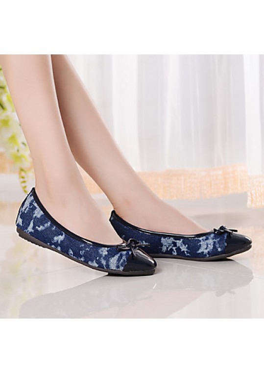 Women's Shoes Fabric / Leatherette Flat Heel Comfort / Round Toe / Closed Toe Loafers Casual Blue