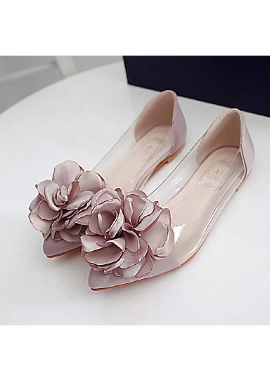 Women's Flats Spring / Fall Ballerina / Pointed Toe Leatherette Outdoor / Office & Career / Casual Flat Heel Applique