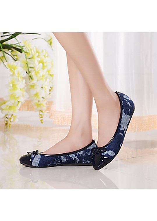 Women's Shoes Fabric / Leatherette Flat Heel Comfort / Round Toe / Closed Toe Loafers Casual Blue