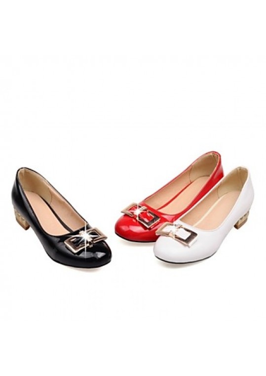 Women's Spring / Summer / Fall / Winter Ballerina Patent Leather Office & Career / Dress / Casual Low Heel Sparkling GlitterBlack / Red /