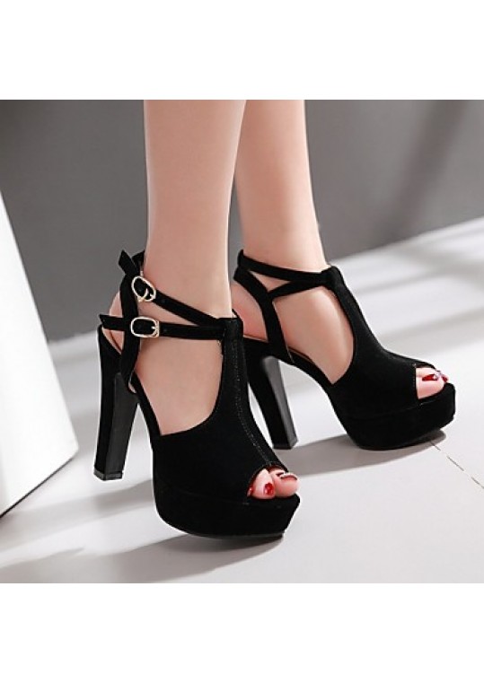 Women's Shoes Leatherette Stiletto Heel Peep Toe Sandals Wedding / Office & Career / Party